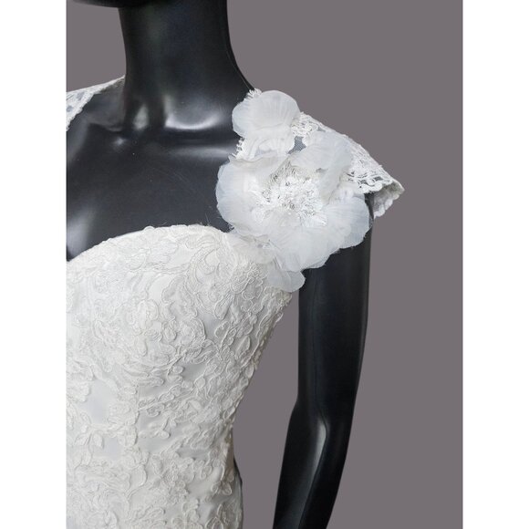 NWOT Ivory Full Lace Fit/Flare Wedding Gown - Mori Lee - Picture 3 of 13